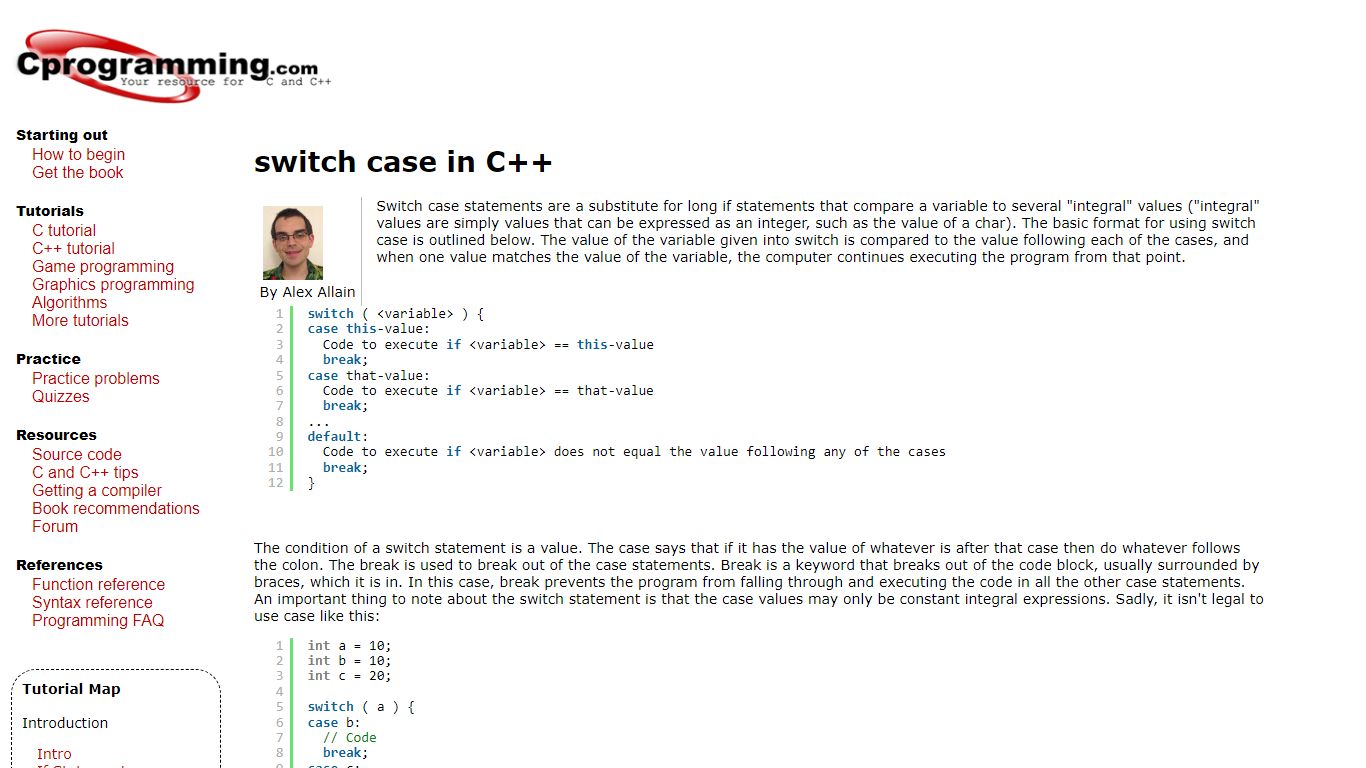 Switch Case in C++ - Cprogramming.com